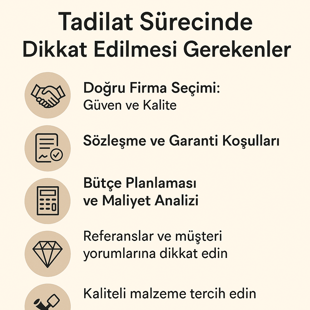Tadilat Sürecinde Dikkat Edilmesi Gerekenler